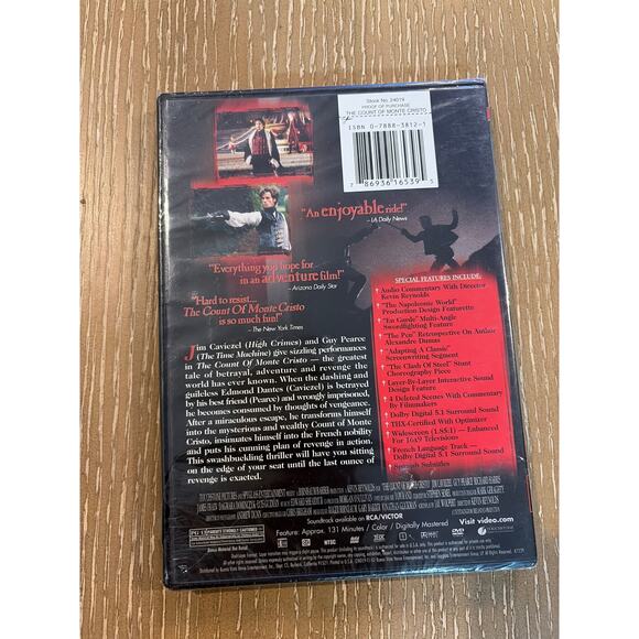 The Count of Monte Cristo (DVD, 2002) Caviezel Pearce Factory BRAND NEW SEALED - Picture 2 of 2